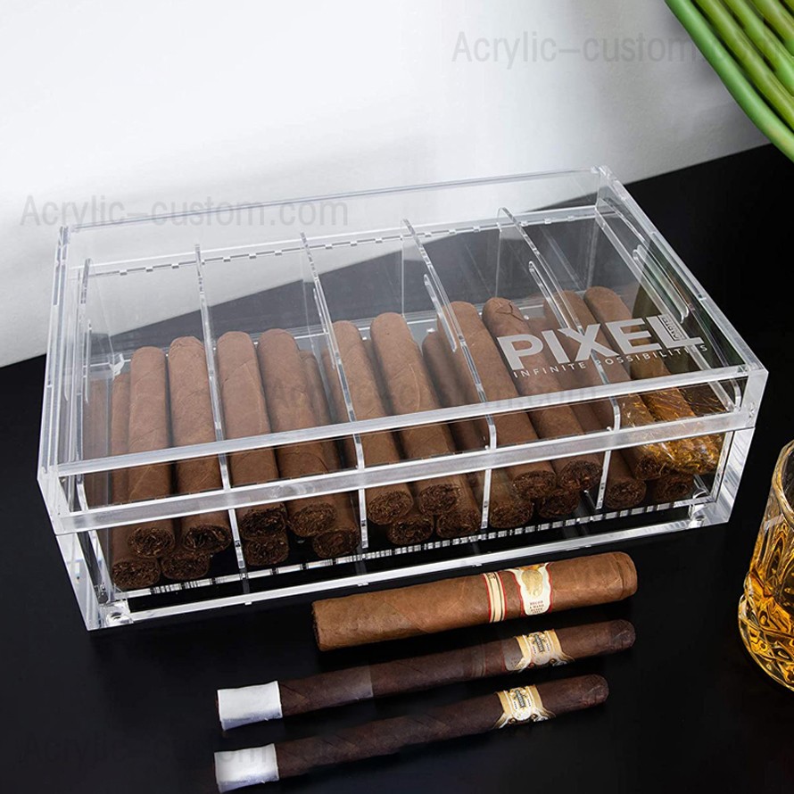 Large Cigar Humidor Clear Acrylic Humidor with Lid